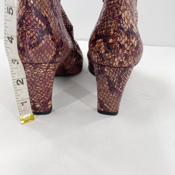 Free People Cybill Boots Ankle Wine Snake Size 39 / 8.5 NEW - Picture 10 of 12